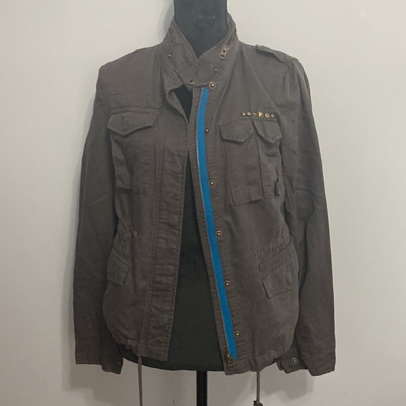Free People Military Studded Lightweight Jacket Like New size 4 - Picture 5 of 7